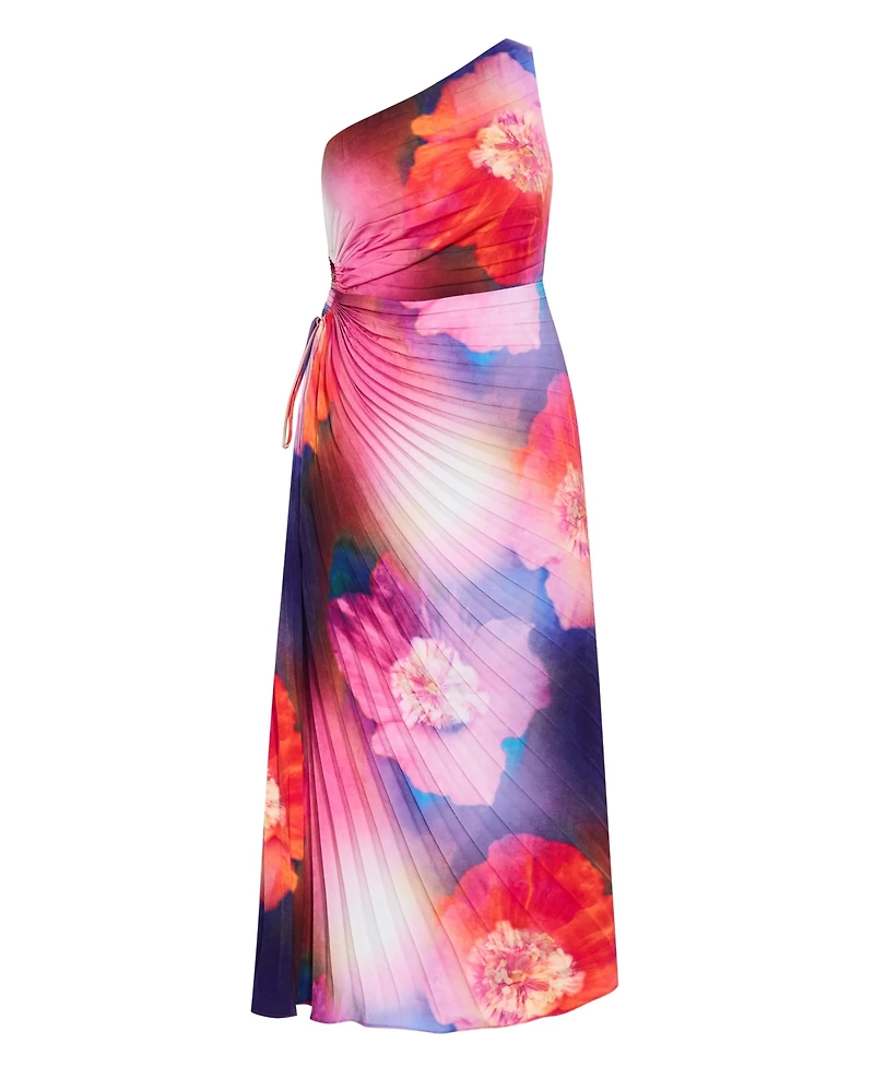 City Chic Women's Firework Print Pleat Maxi Dress