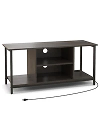 Slickblue Tv Stand 3 Tier with Built in Power Outlet and Usb, Adjustable Storage Shelf