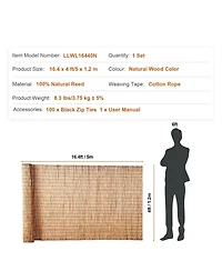 Sugift Reed Fencing 4 x 16.4 ft Decorative Privacy Screen for Outdoor Use