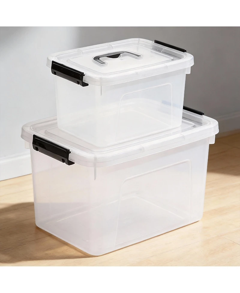 Gnuadz Clear Latch Storage Box with Handle and Lid