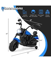 Slickblue 6V Electric Kids Motorcycle with Training Wheels, Headlight and Music