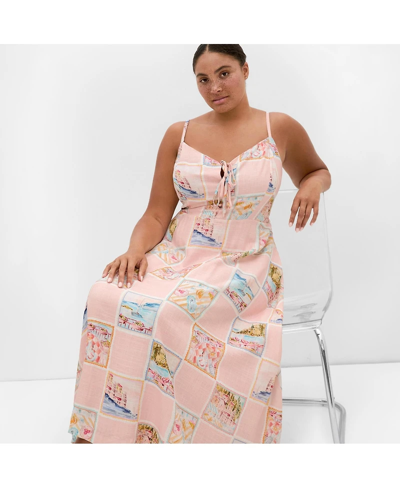 City Chic Women's Billie Postcard Print Maxi Dress