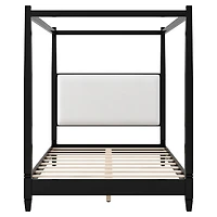 Streamdale Furniture Canopy Platform Bed w/Upholstered Headboard