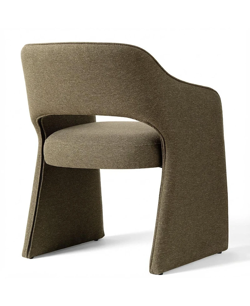 Maison Boucle Set of 2 Dining Chairs, 19-Inch Upholstered Dining Armchairs