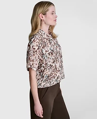 Dkny Women's Printed Collared Shirt
