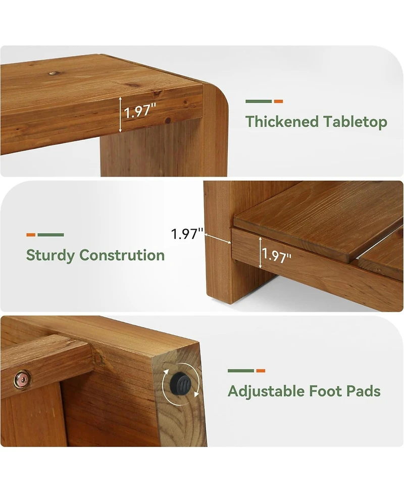 Tribesigns Solid Wood Entryway Bench with Shoe Storage, Long Shoe Bench,2-Tier End of Bed Seating
