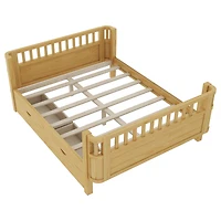 Streamdale Furniture Full Wood Platform Bed with Rails