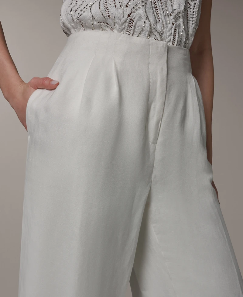 Donna Karan New York Women's Pleated Wide Leg Pants