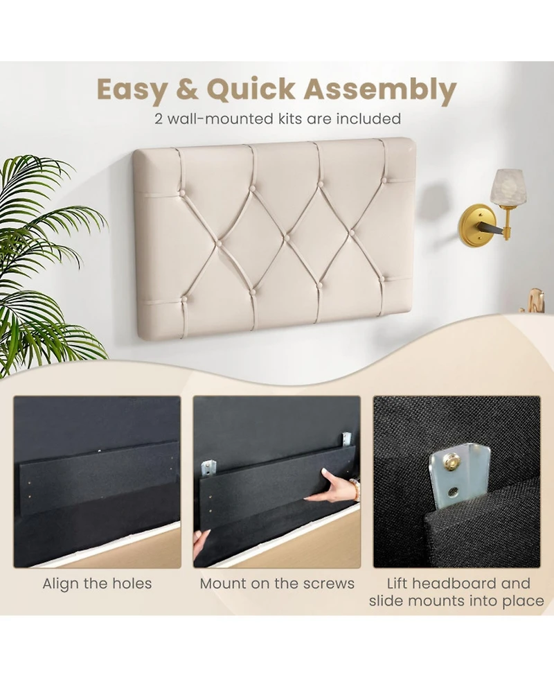 Gouun Tufted Upholstered Twin Headboard with Adjustable Height