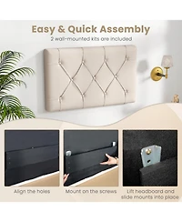 Gouun Tufted Upholstered Twin Headboard with Adjustable Height