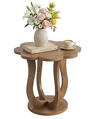 Tribesigns Side Table, Flower-Shaped End Table with Artistic Leg