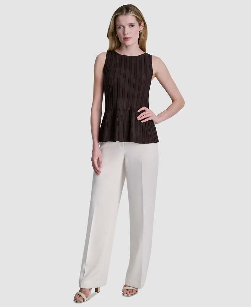 Dkny Women's Peplum Crew Neck Sweater