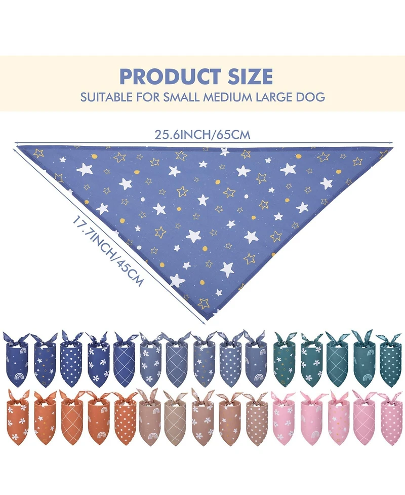 Aronkl 30 Pack Dog Bandanas Bulk Plaid Adjustable Washable Scarf Triangle Pet Costume Outfit For Small Medium Large Dogs Cats