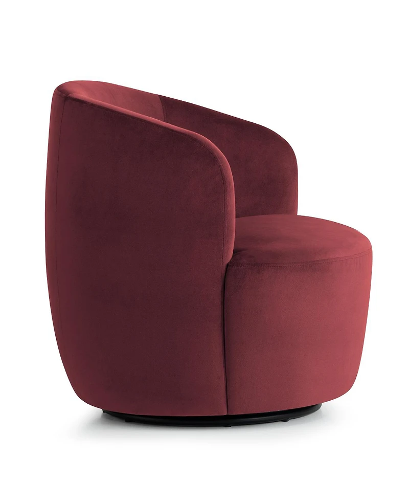 Maison Boucle Velvet Swivel Barrel Accent Chair 27 Inch Wide Upholstered 1 Piece