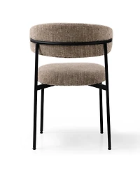 Maison Boucle Set of 2 Modern Textured Upholstered Dining Chairs with Curved Back