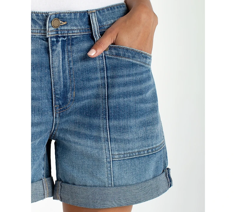 Liverpool Los Angeles Women's Rolled-Cuff Denim Shorts