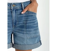 Liverpool Los Angeles Women's Rolled-Cuff Denim Shorts