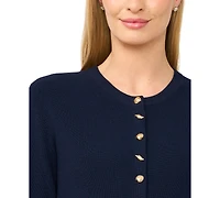 CeCe Women's Long-Sleeve Crewneck Rayon Cardigan