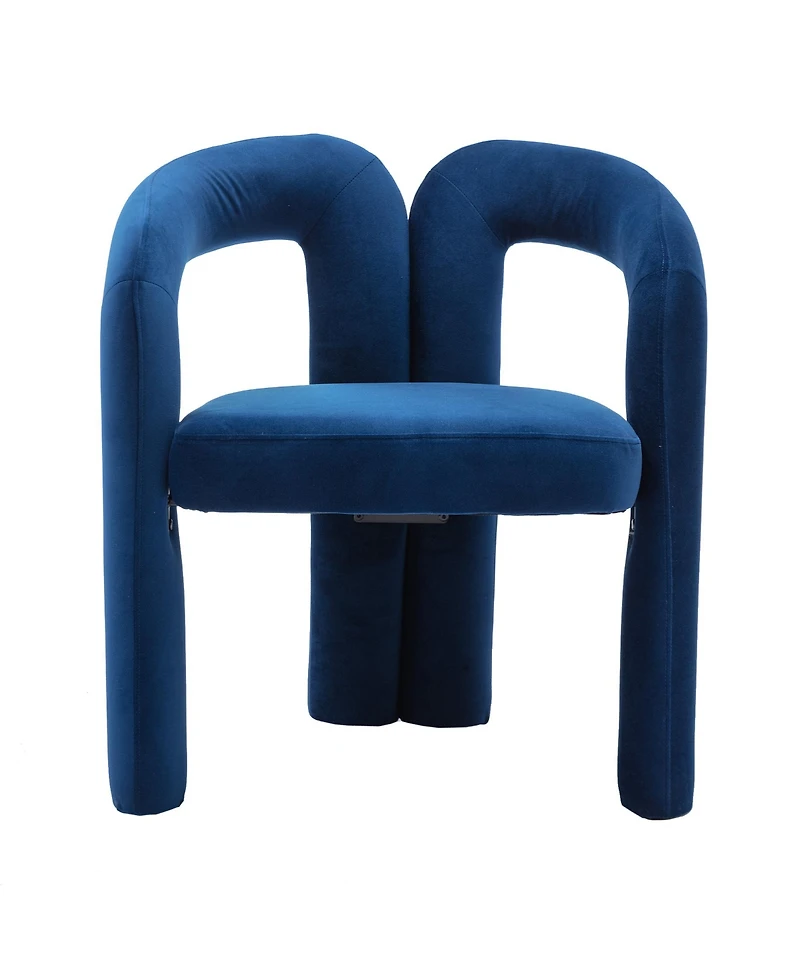 Rainsken Velvet Upholstered Barrel Accent Chairs Set of 2, Curved Backrest Side Chairs with Elephant Feet for Living Room