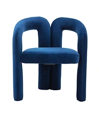 Rainsken Velvet Upholstered Barrel Accent Chairs Set of 2, Curved Backrest Side Chairs with Elephant Feet for Living Room