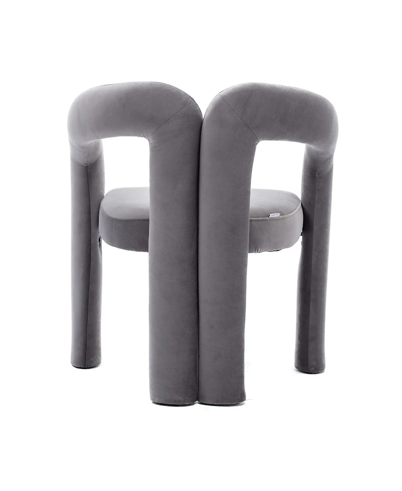 Rainsken Luxury Velvet Upholstered Barrel Chair Set of 2, Side Chairs Featuring Curved Back and Elephant Feet for Living Room