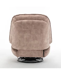 Rainsken Swivel Rocking Recliner Chair, Single Lounge Chair with Phone Holder, Comfortable Relaxing Chair for Living Room and Office