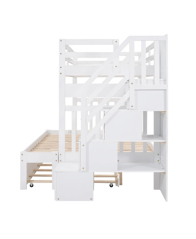 Streamdale Furniture Twin over Full Bunk Bed with Twin Size Trundle