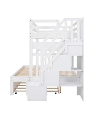 Streamdale Furniture Twin over Full Bunk Bed with Twin Size Trundle