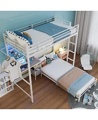 Streamdale Furniture L-Shaped Twin Bunk Bed w/ Desk, Storage