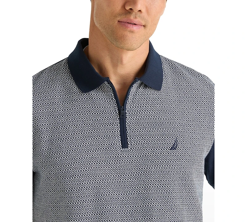 Nautica Men's Short-Sleeve Jacquard Jersey Polo Shirt