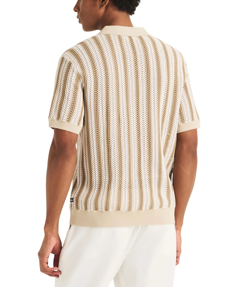 Nautica Men's Short-Sleeve Striped Polo Sweater