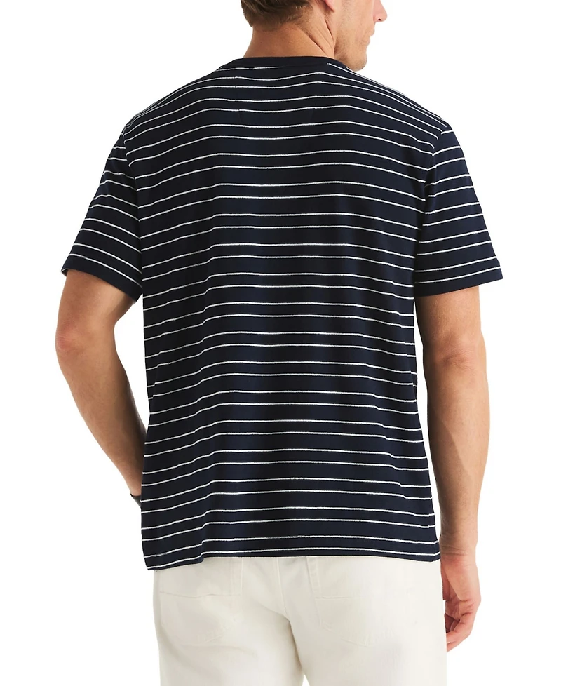 Nautica Men's Striped Jacquard Cotton Classic-Fit Crewneck T-Shirt