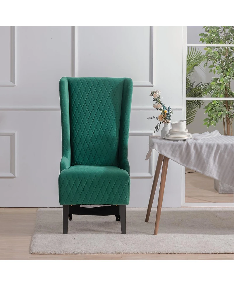 Streamdale Furniture Velvet High-Back Accent Chair