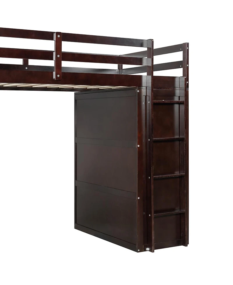 Streamdale Furniture Loft Bed w/Drawers, Desk, Wardrobe - Espresso
