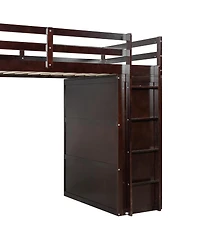 Streamdale Furniture Loft Bed w/Drawers, Desk, Wardrobe - Espresso