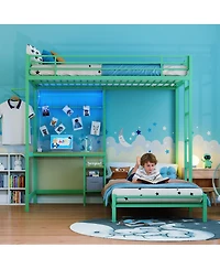 Streamdale Furniture L-Shaped Twin Bunk Bed w/ Desk, Storage