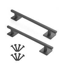 Sugift Barn Door Handle, 2Pcs 12.6" Rustic Steel Gate Handles for Outdoor Use