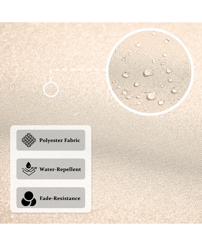 Mondawe 10ft Patio Offset Hanging Lighted Umbrella with Tassels