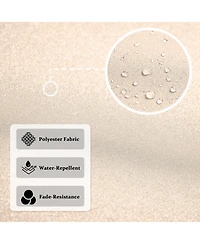 Mondawe 10ft Patio Offset Hanging Lighted Umbrella with Tassels