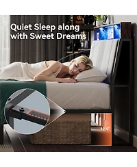 Sailvan Bed Frame, Metal Platform Bed with Headboard, Underbed Storage and Ergonomic Headboard for Support, No Box Spring Needed