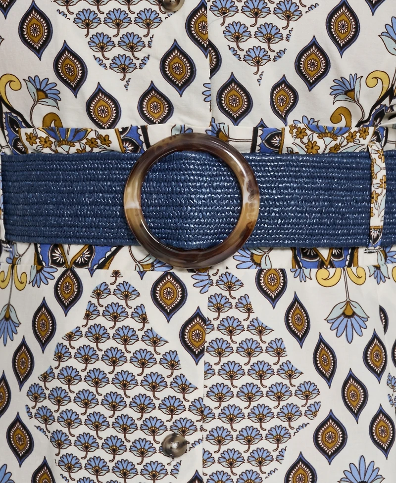 Jessica Howard Plus Collared Belted Shirt Dress