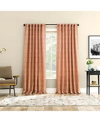 No. 918 Dover Tonal Geometric Semi-Sheer Back Tab Curtain Panel