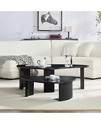 Streamdale Furniture Modern Irregular Shape 2-Piece Coffee Table Set