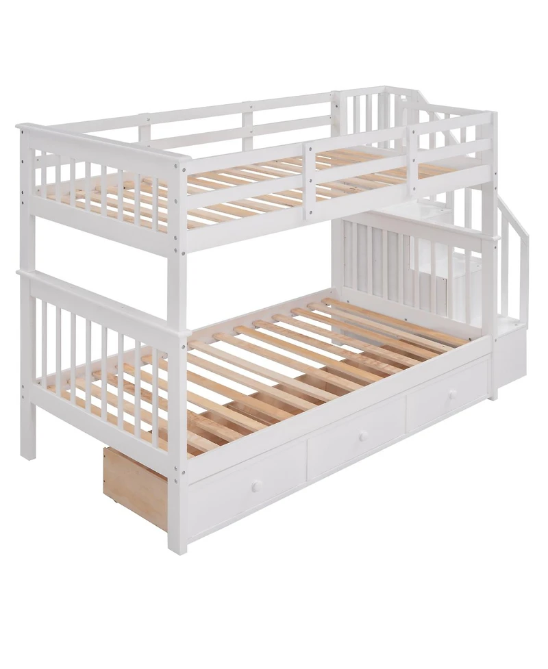 Streamdale Furniture Twin Bunk Bed w/ 3 Drawers