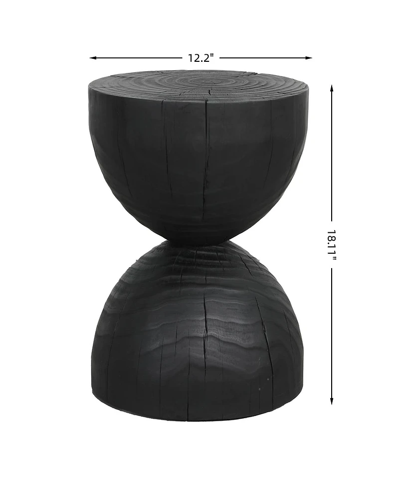 Streamdale Furniture Solid Mango Wood Side End Table, Round Accent Table