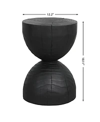 Streamdale Furniture Solid Mango Wood Side End Table, Round Accent Table