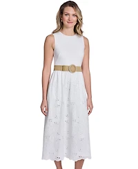 Jessica Howard Women's Crewneck Sleeveless Midi Dress
