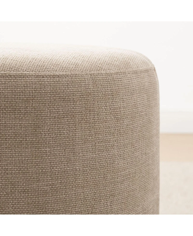 Maison Boucle 360 Swivel Upholstered Ottoman Footstool, Round Accent Stool