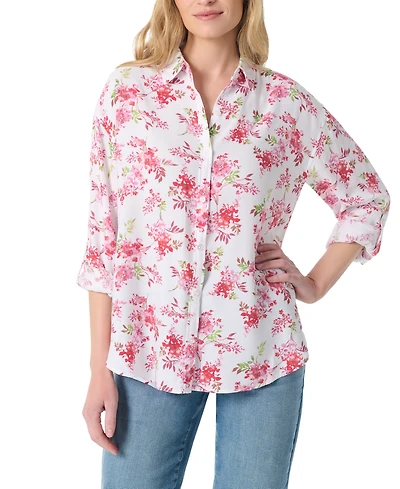Gloria Vanderbilt Women's Floral Button-Front Shirt - Enchanted Garden