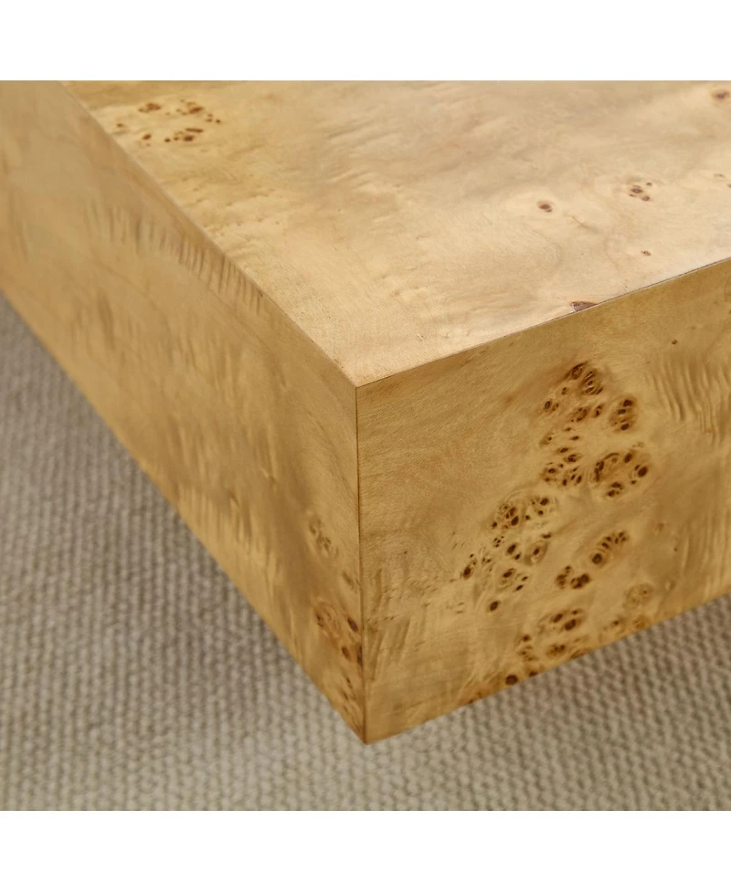 Streamdale Furniture Burl Wood Veneer Rectangle Coffee Table - Mid-Century Modern